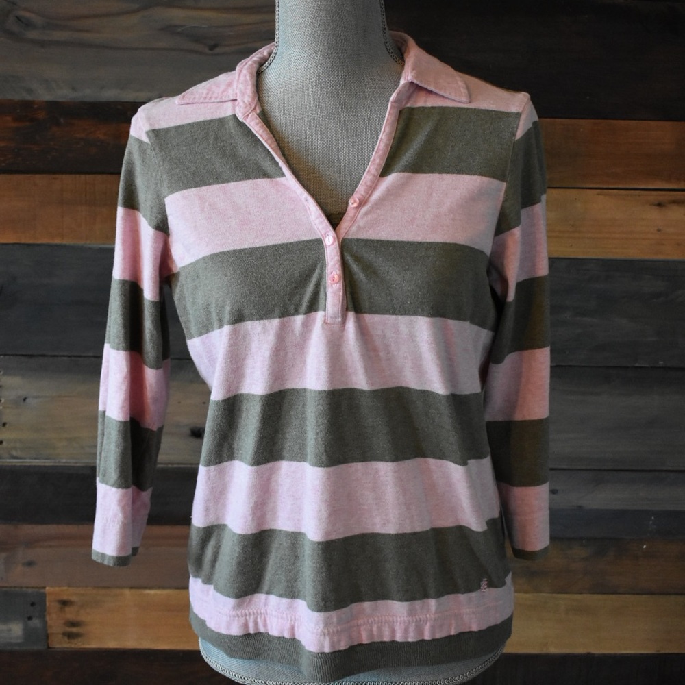 Izod women’s 3/4 sleeve collared polo medium